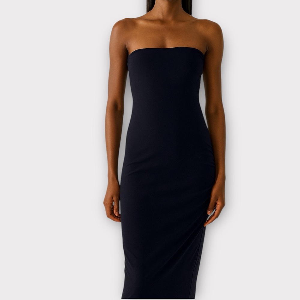 Rozae Nichols Women’s Dress Medium Convertible Strapless Midi Designer Luxury